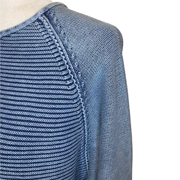 CARBON 2‎ COBALT Blue Cotton Denim Look Pullover Waterman Henley Sweater Size M - Picture 4 of 10
